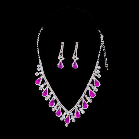 Roxanne Necklace Set Jewelry Red Sun Trading Purple