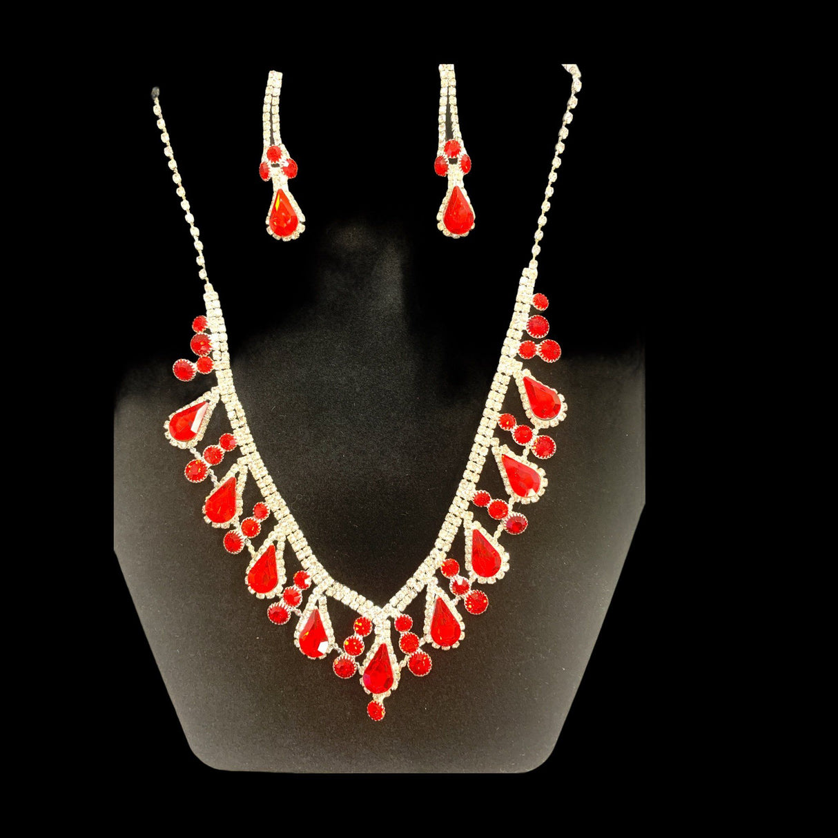 Roxanne Necklace Set Jewelry Red Sun Trading Red