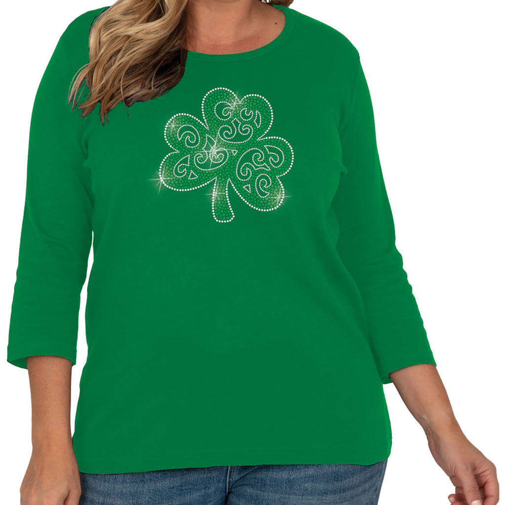 Shamrock St.Patricks 3/4 Scoop Neck Shirt