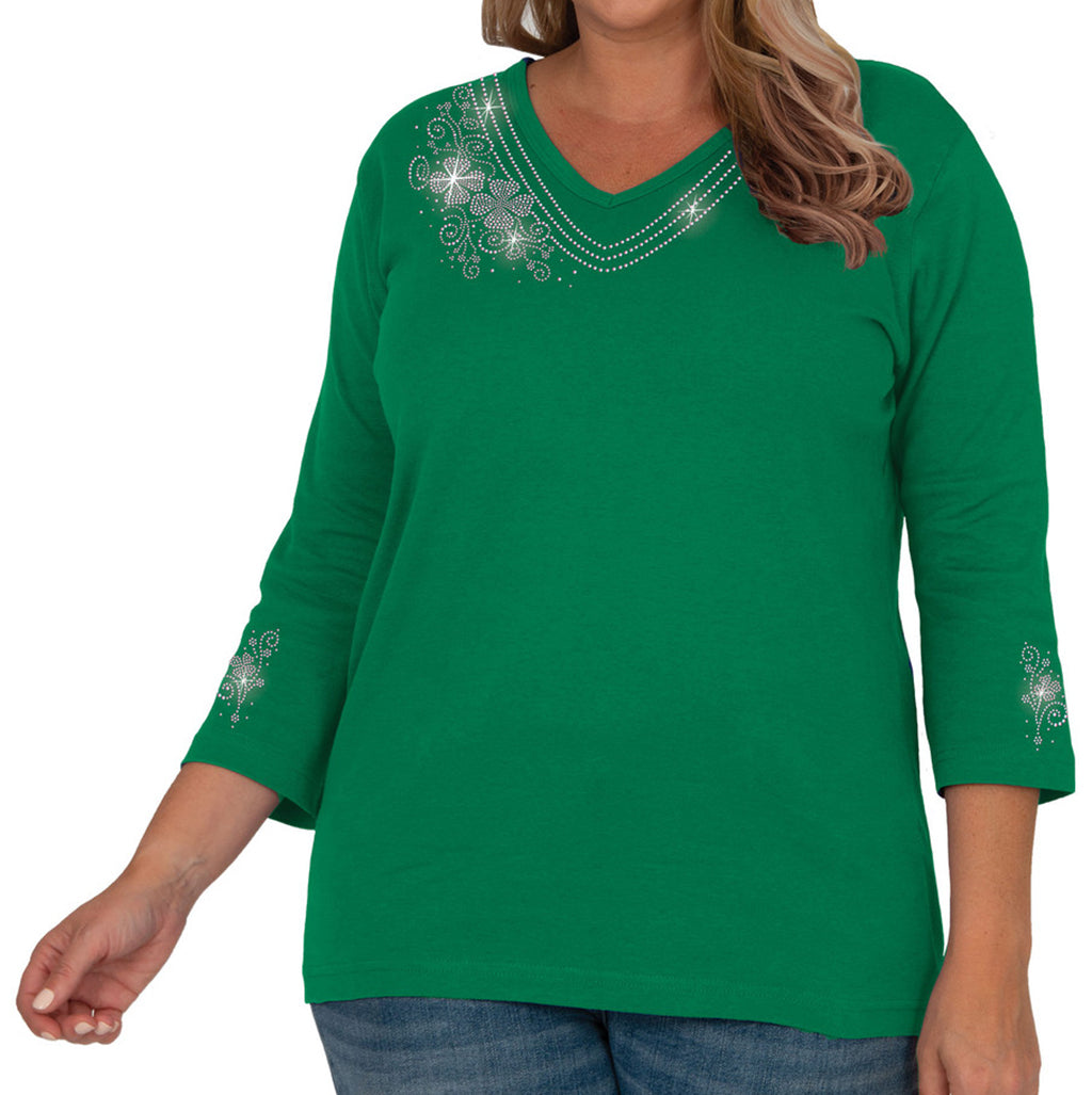 Luck O' The Irish  St. Patricks 3/4 V-Neck Shirt