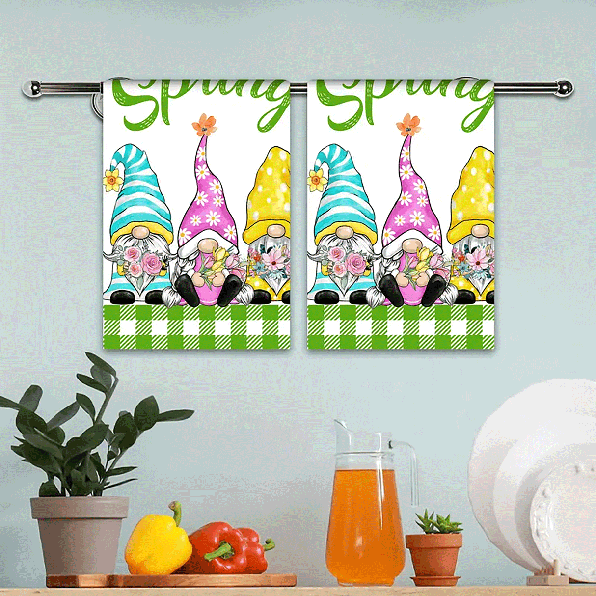 Spring Gnomes Kitchen Towels