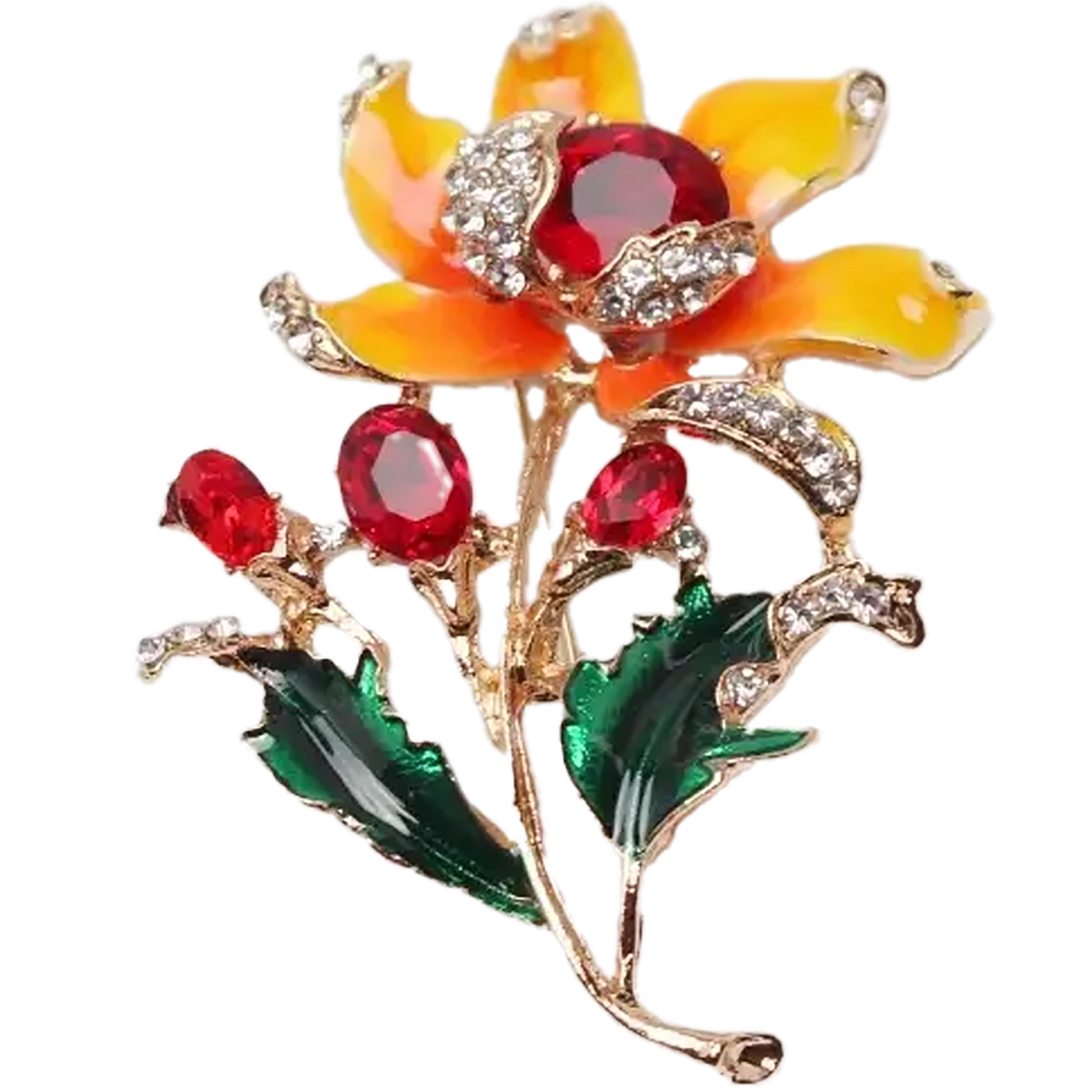 Quinn Rhinestone Flower Brooch