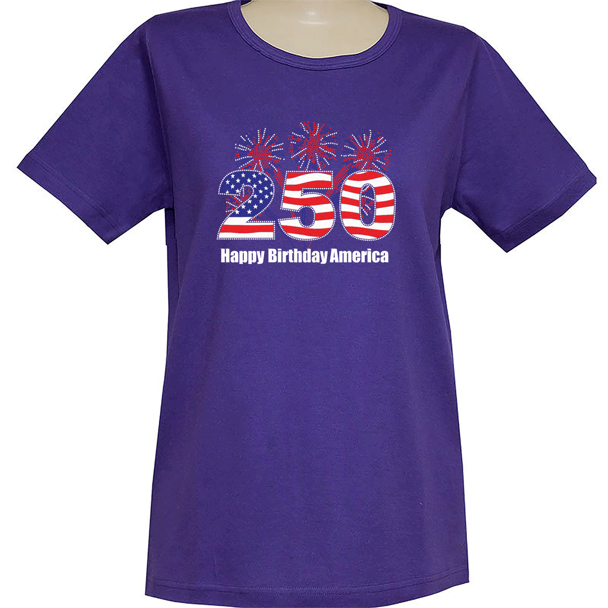 250 American Birthday Short Sleeve Scoop Neck