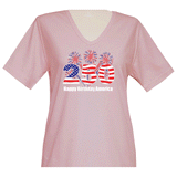 250 American Birthday Short Sleeve V Neck
