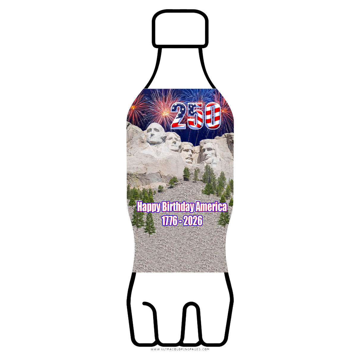 250 American Birthday Water Bottle Hugger