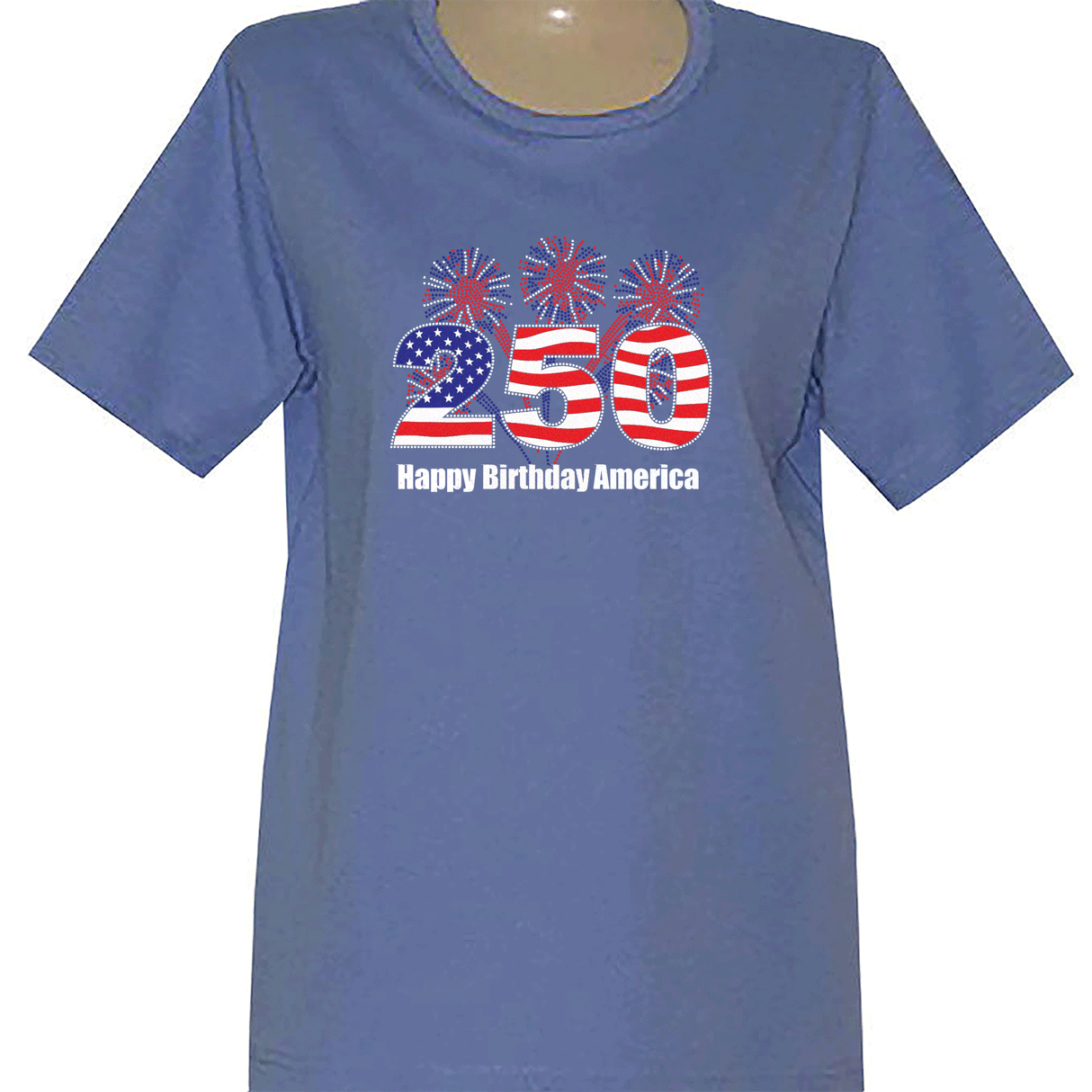 250 American Birthday Short Sleeve Scoop Neck