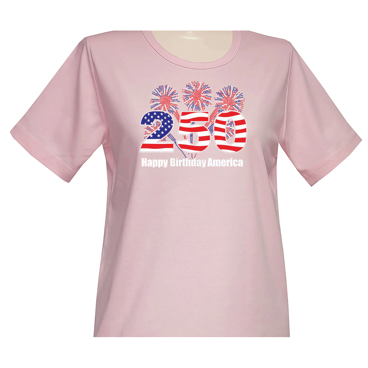 250 American Birthday Short Sleeve Scoop Neck