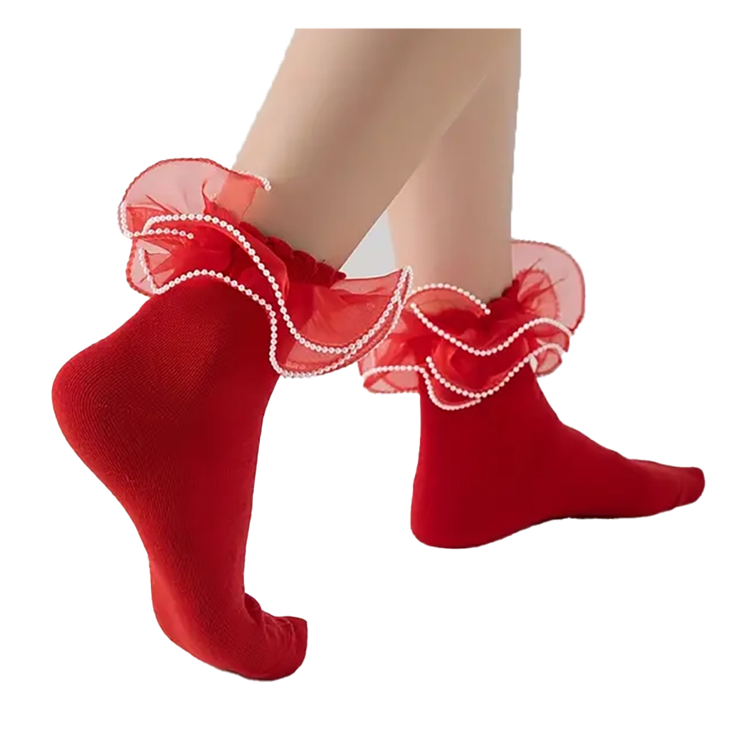 Reena Red Ankle Socks