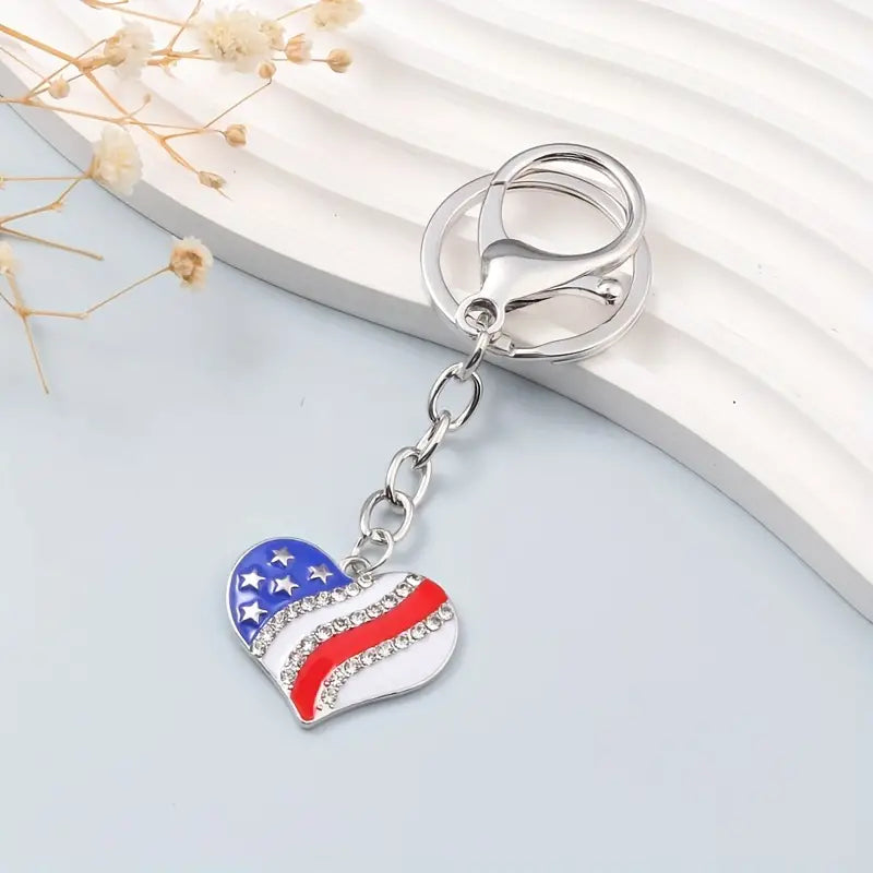 Americana Heart Keychain