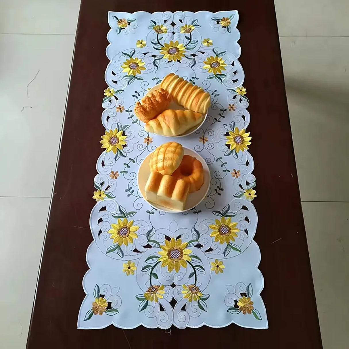 Sunflower Embroidered Table Runner