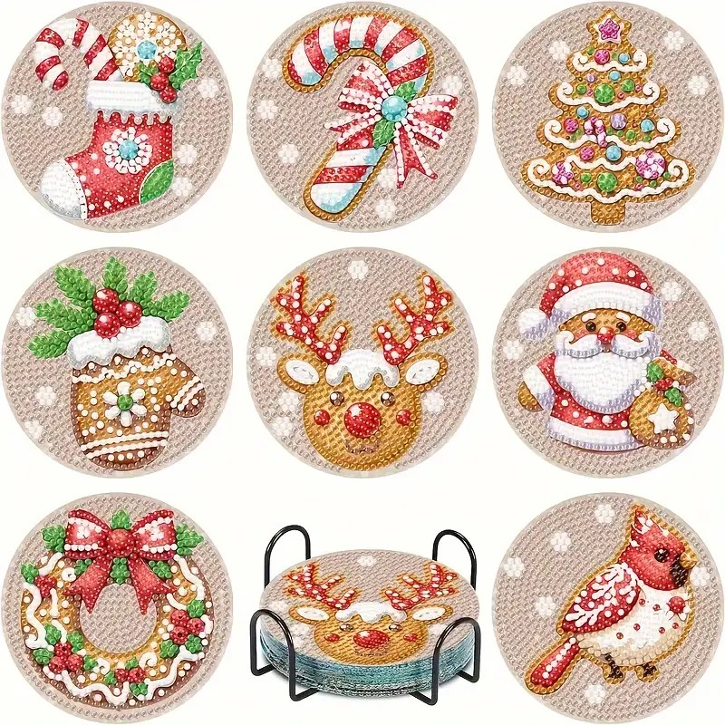 Diamond Art Coasters- Set of 8