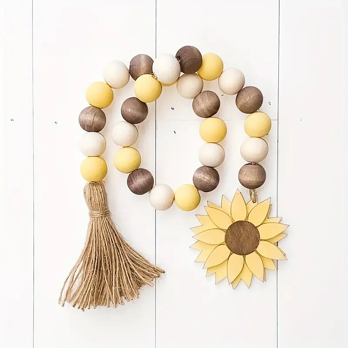 Sunflower Wooden Bead Garland