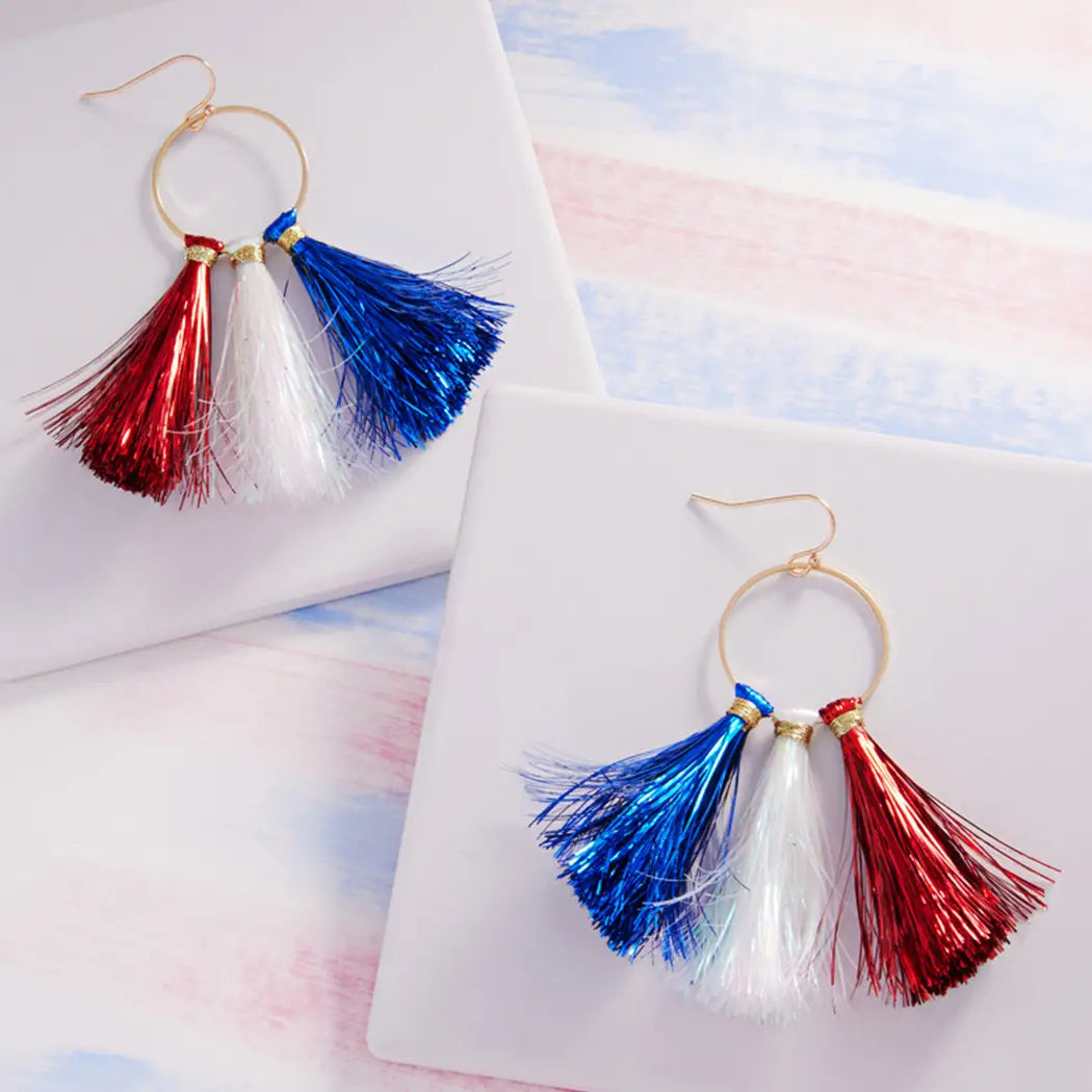 Americana Tassel Hook Earrings