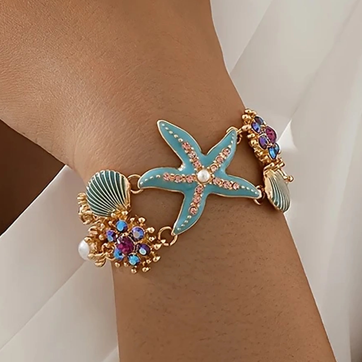 Ocean Starfish & Seashell Bracelet