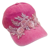 Ladies Flower Beads Baseball Hat