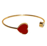 Red Heart Bangle Bracelet