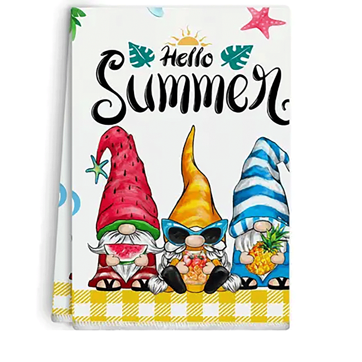 Hello Summer Gnomes Kitchen Towels