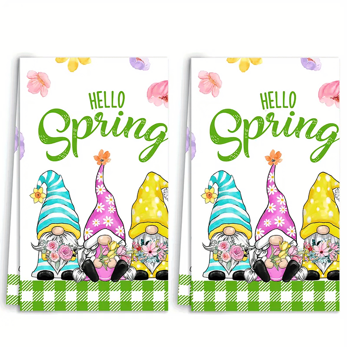 Spring Gnomes Kitchen Towels