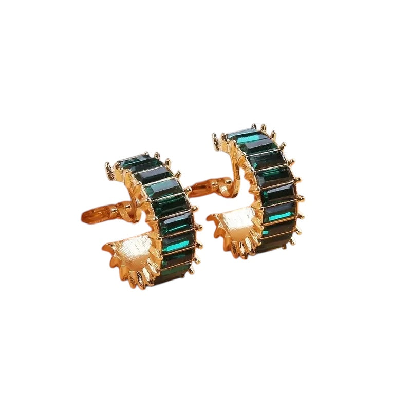 *Emerald Elegance Clip On Earrings