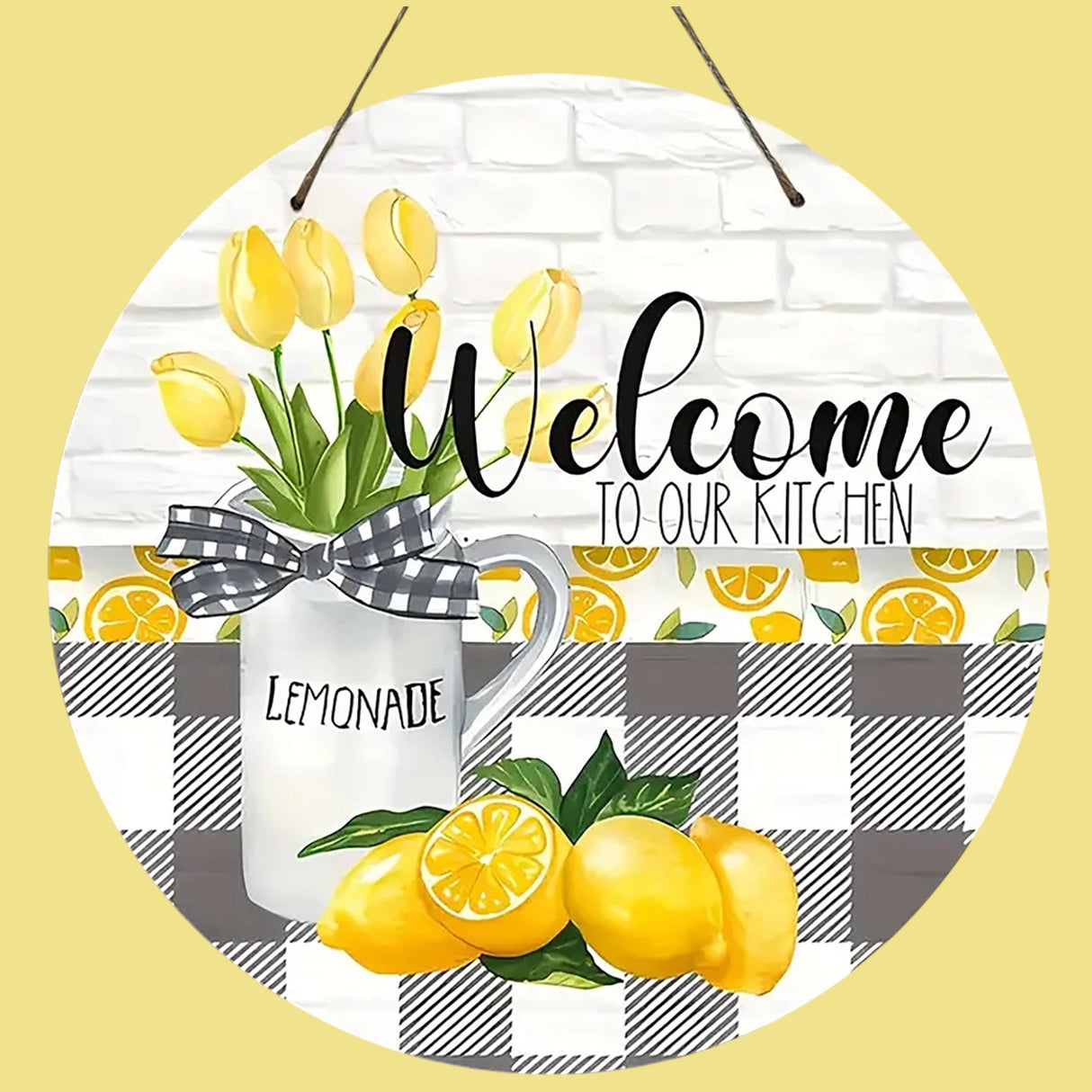 Lemon Wooden Welcome Sign