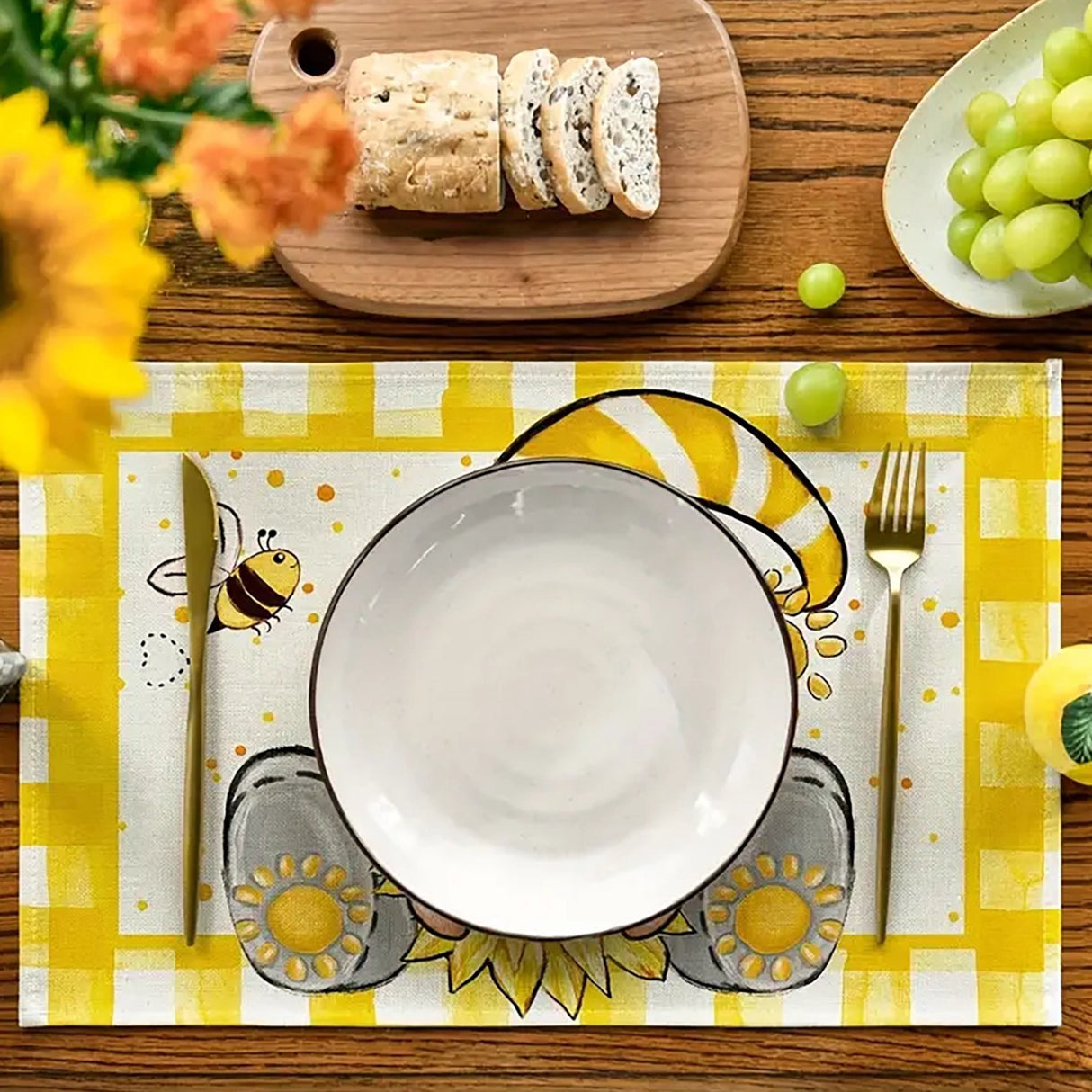 Gnome Summer Sunflower Placemats