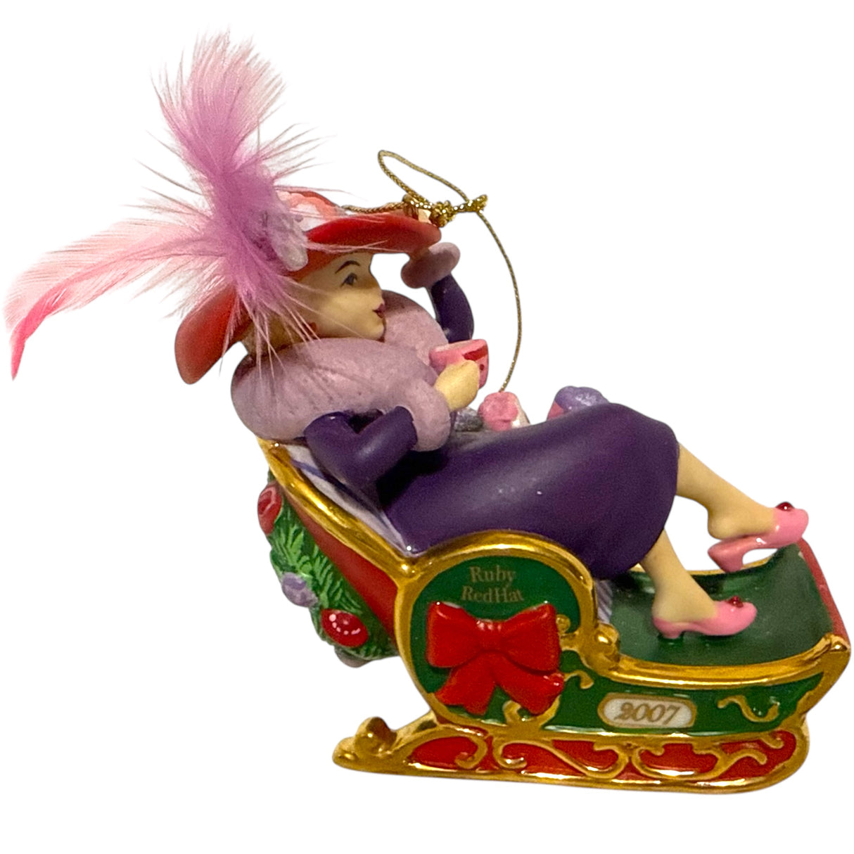 Danbury Mint - Ruby Red Hat Christmas Ornament