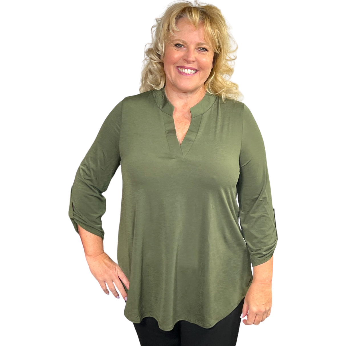 Marsha Lynn Fashion Top - Olive