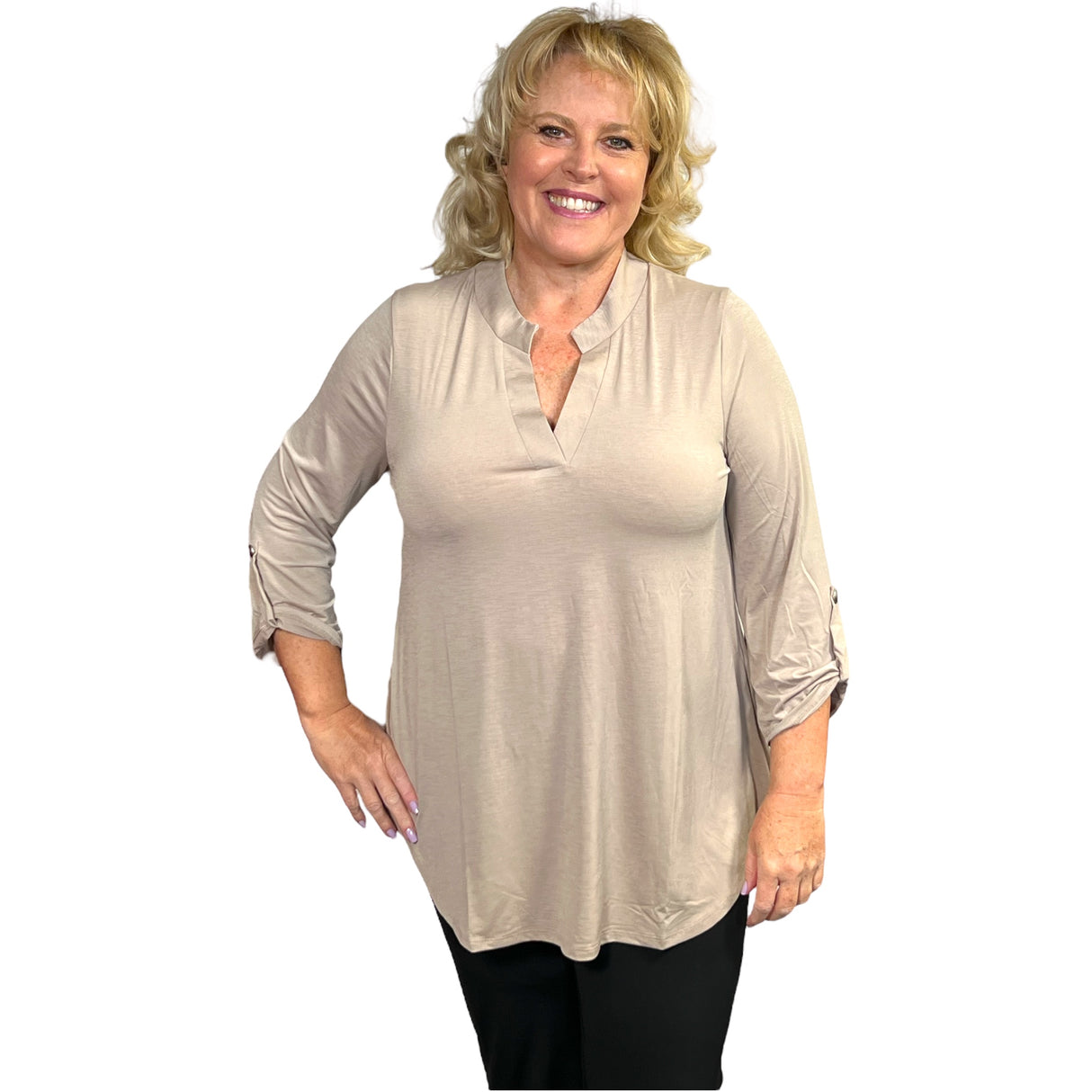 Marsha Lynn Fashion Top - Taupe