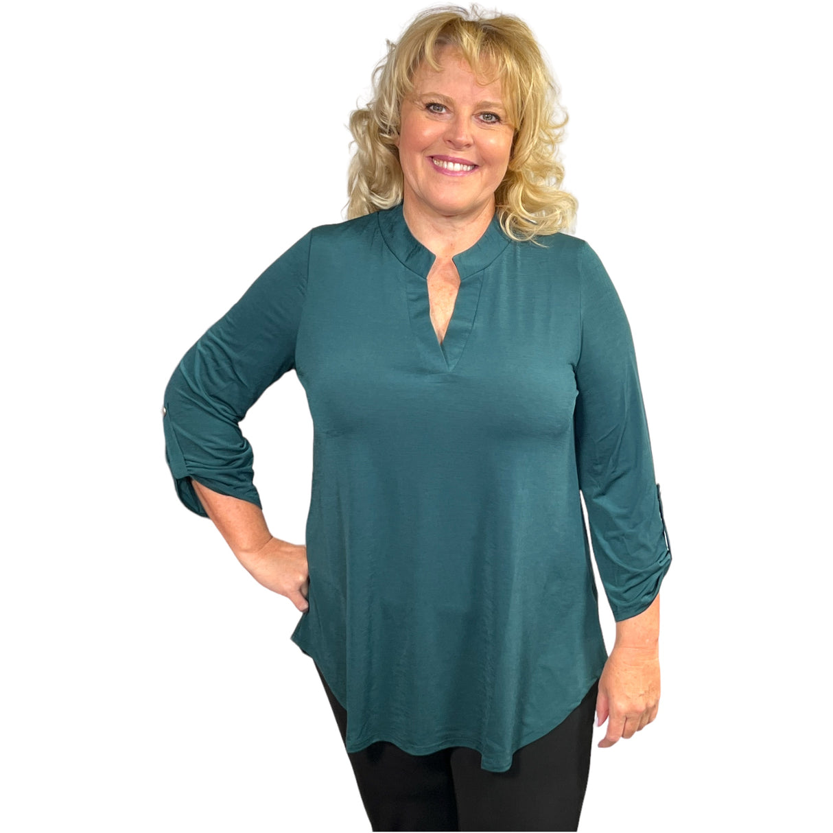 Marsha Lynn Fashion Top - Hunter Green