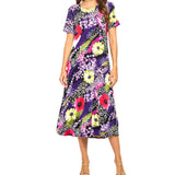 Aloha Short Sleeve Long Dress