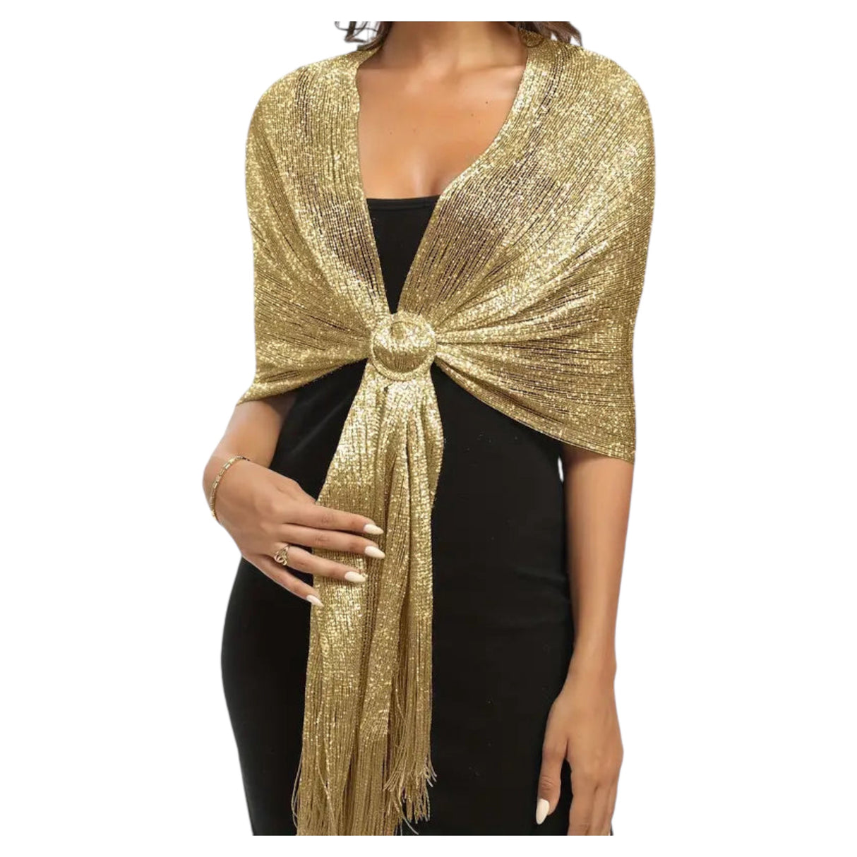 Gold Glitter Shawl