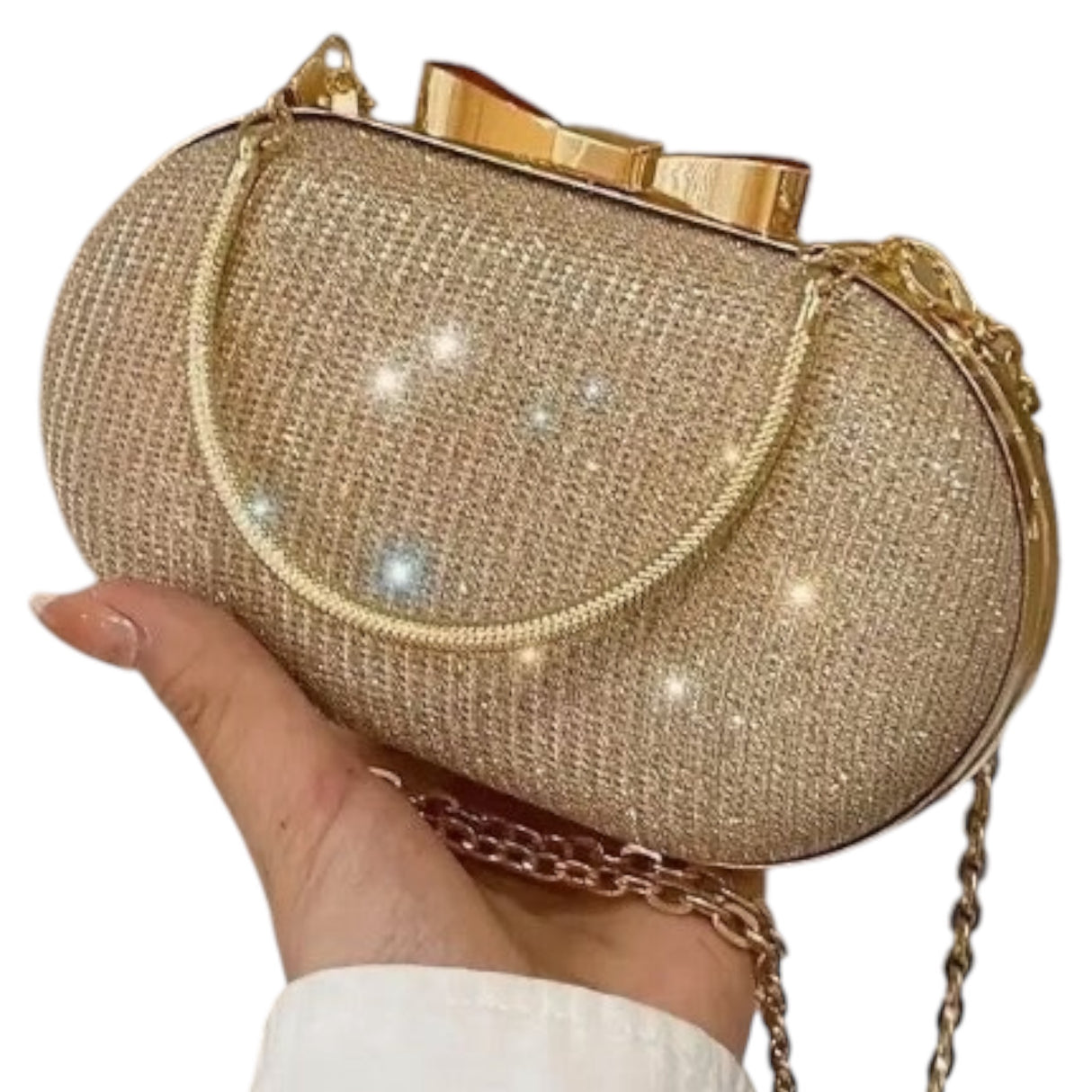 Glitter Bow Evening Bag