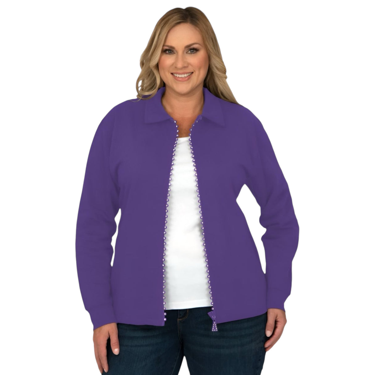 Blank Crystal Purple or Red Classic Cardigan