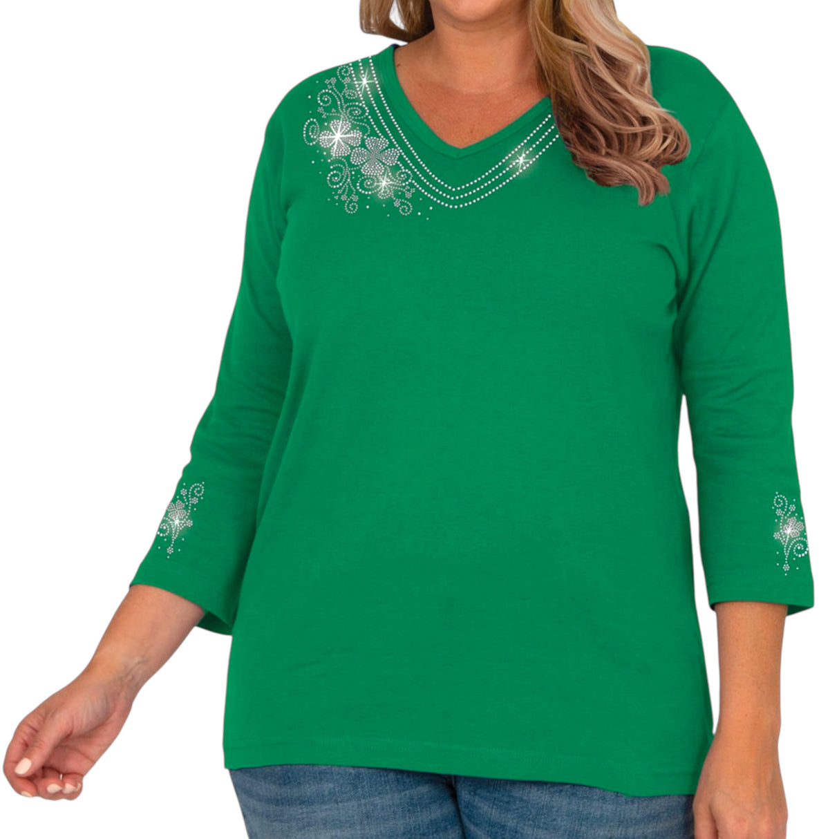 Luck O' The Irish  St. Patricks 3/4 V-Neck Shirt