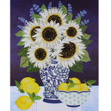 White Sunflowers Diamond Painting Kit