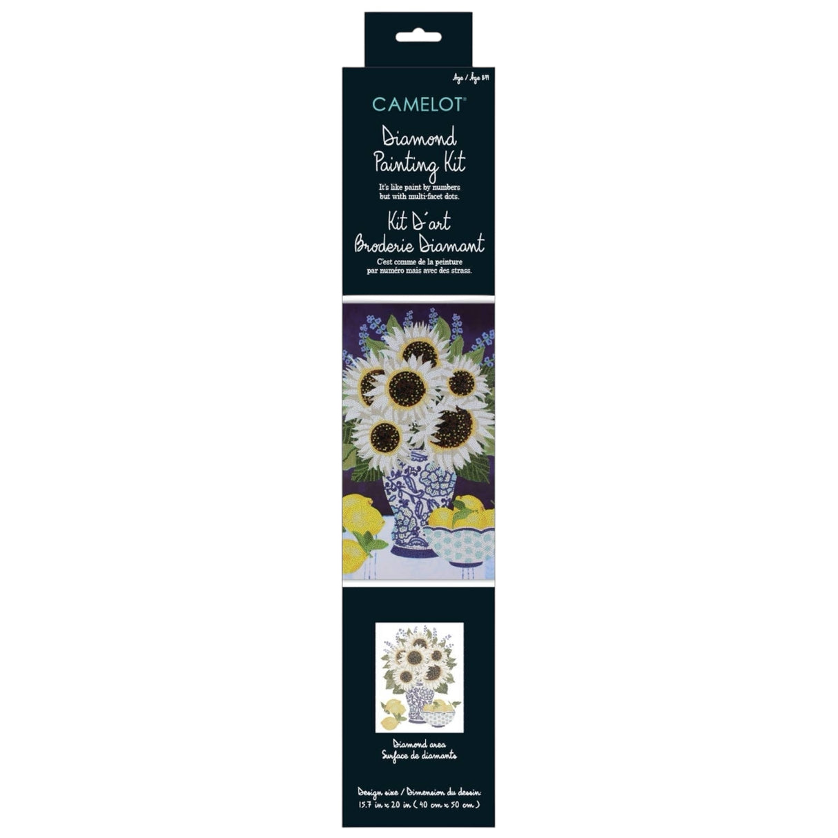 White Sunflowers Diamond Painting Kit