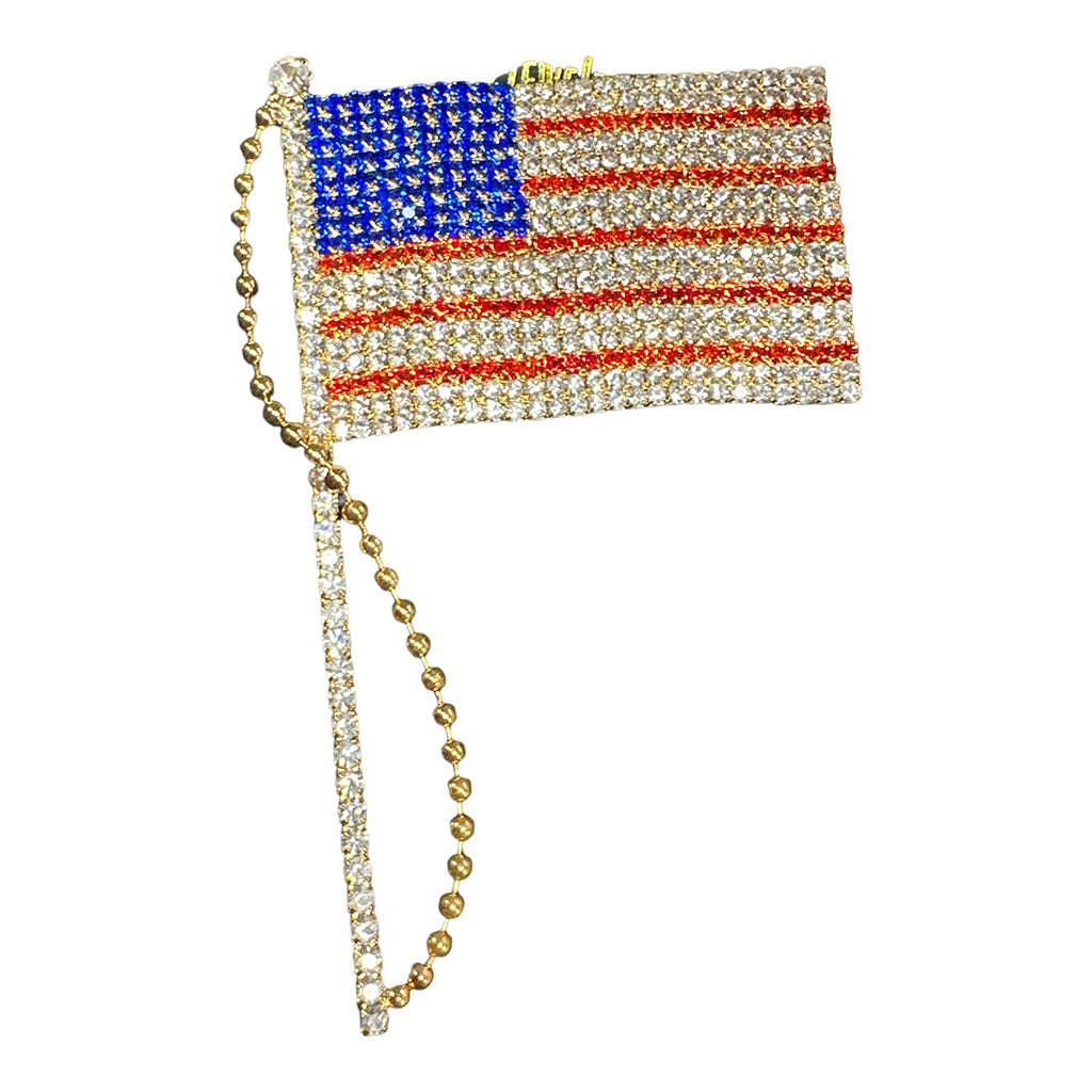 Americana Flag Rhinestone Fashion Pin