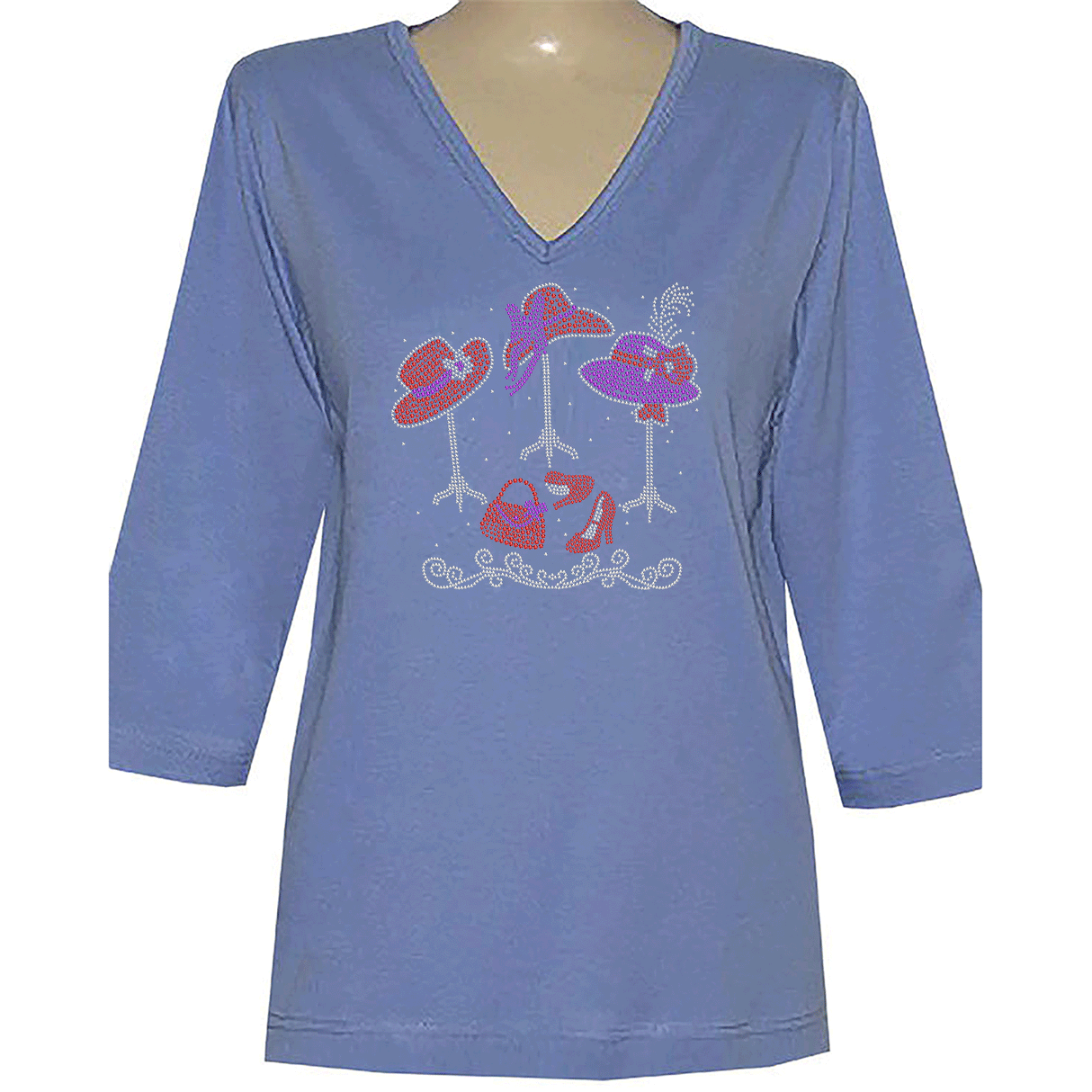 Hats 3/4 V-Neck Shirt