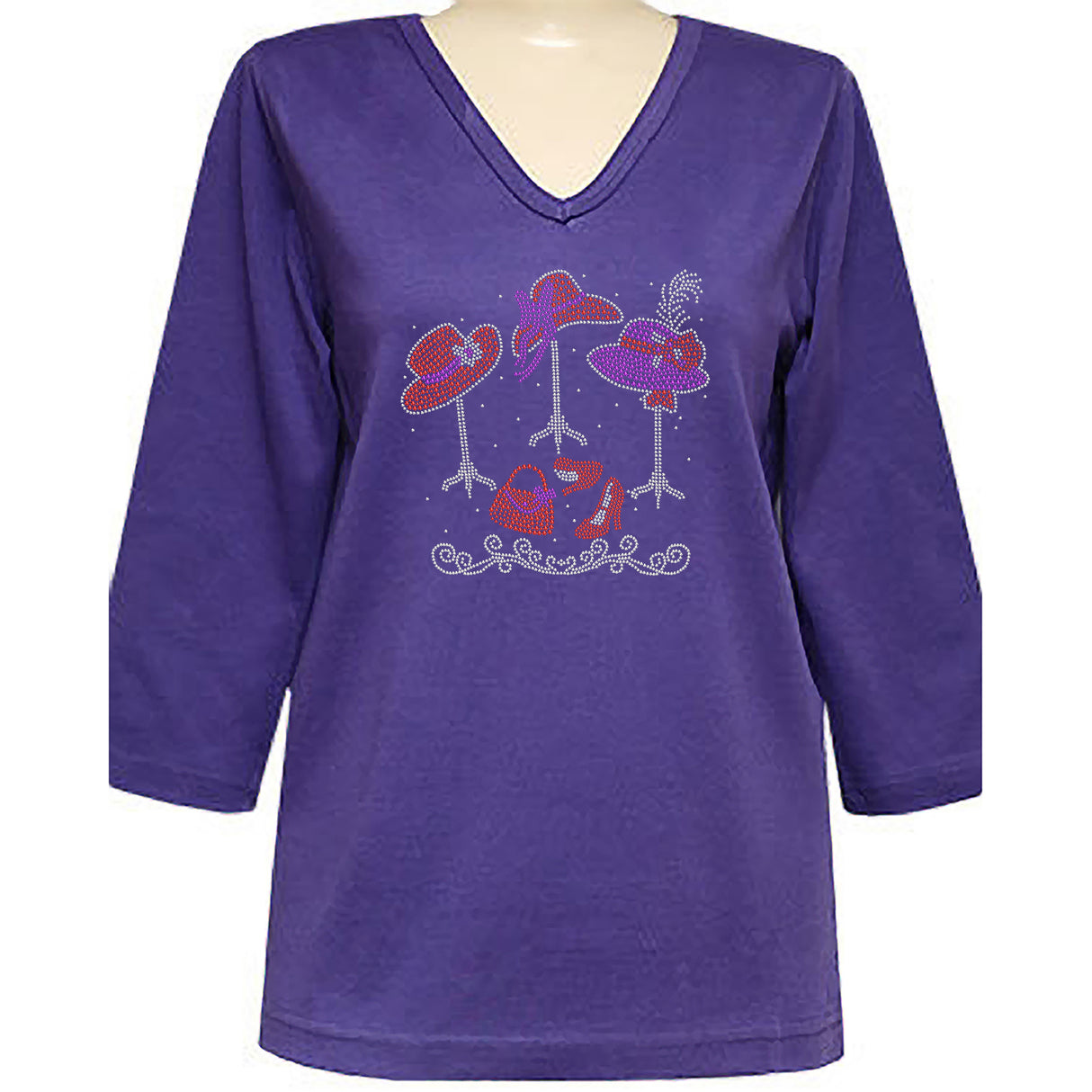 Hats 3/4 V-Neck Shirt