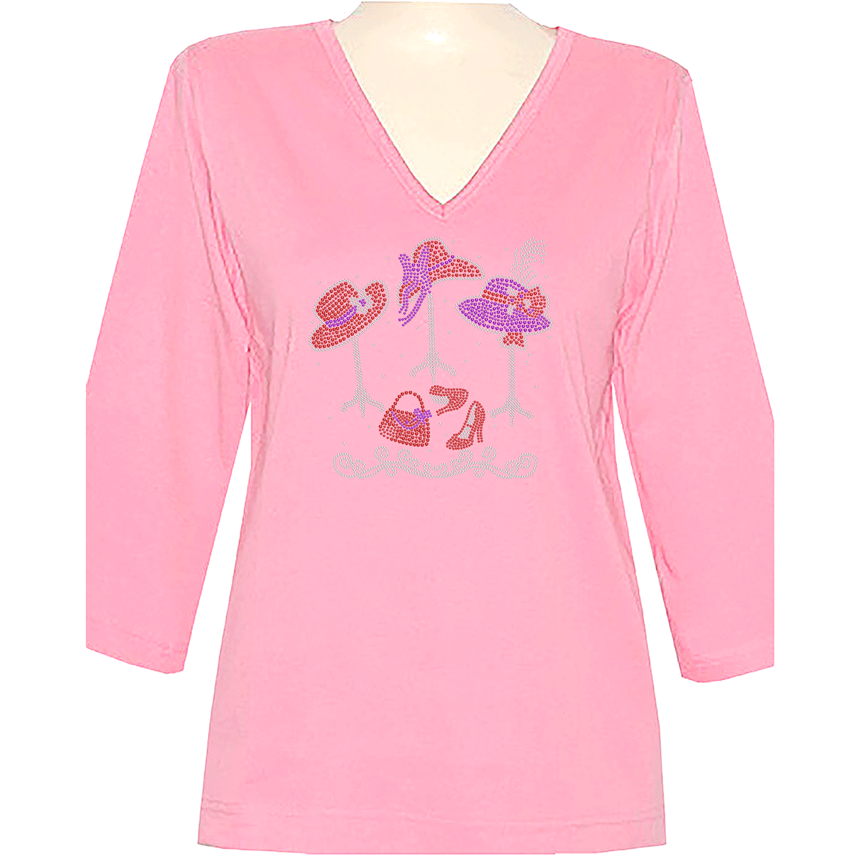 Hats 3/4 V-Neck Shirt
