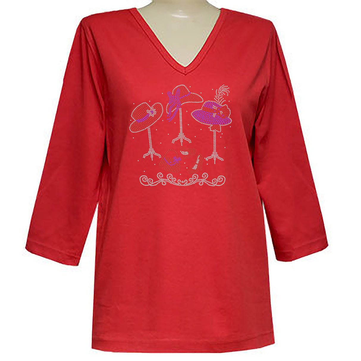 Hats 3/4 V-Neck Shirt