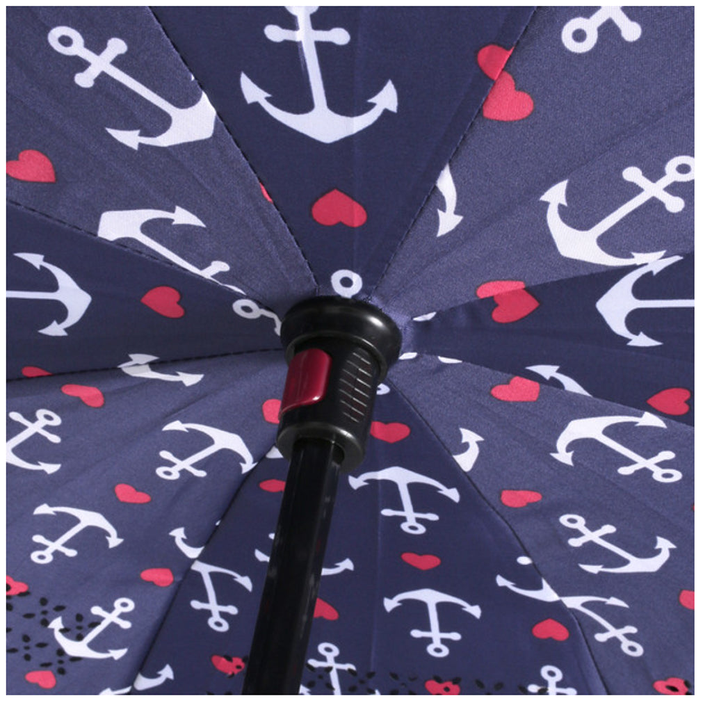 Anchor Pattern Reverse Open Inverted Umbrella