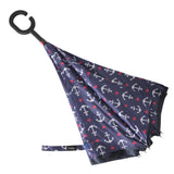 Anchor Pattern Reverse Open Inverted Umbrella