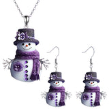 3pcs Fashionable Acrylic Snowman Jewelry Set