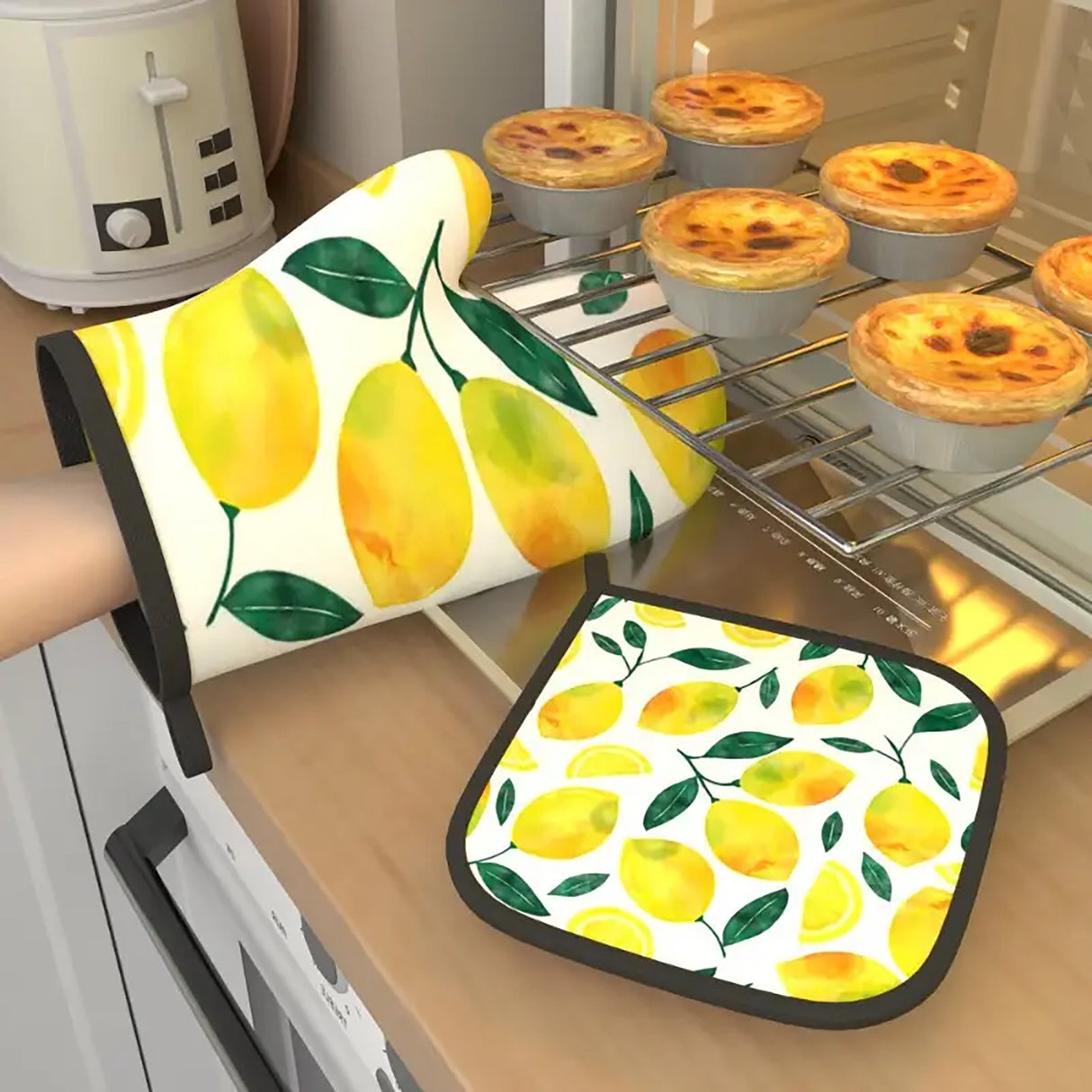 Lemon Oven Mitt Set