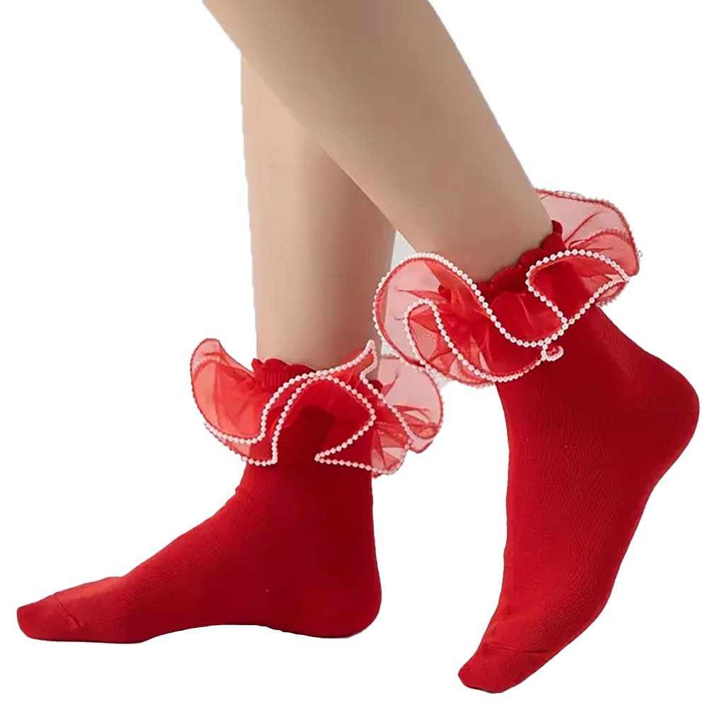 Reena Red Ankle Socks