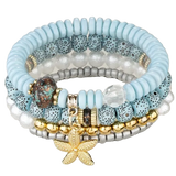 4pcs Bohemian Starfish Beaded Bracelet Set