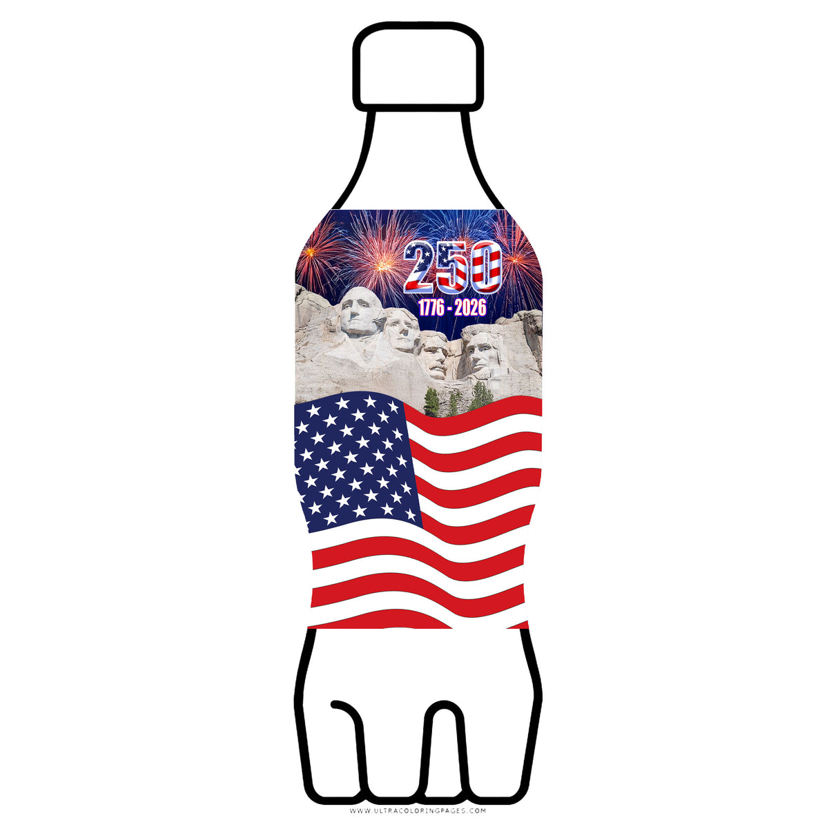 250 American Birthday Water Bottle Hugger