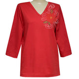 Poinsettia 3/4 V-Neck Classic