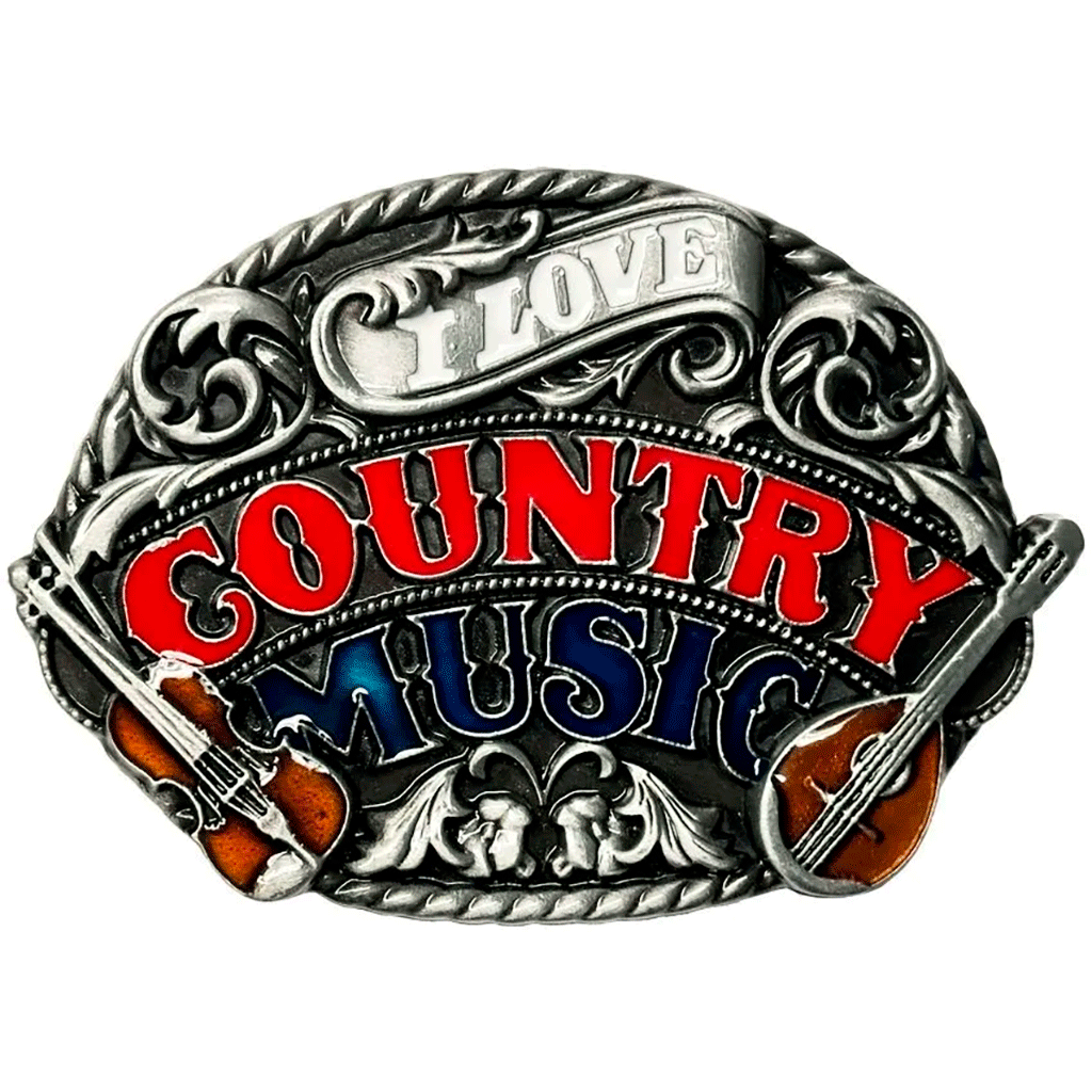 I Love Country Music Belt Buckle